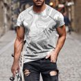 thumbnail image 2 of Birdeem Chemises pour Hommes Mode Hommes Confortables Imprimés Manches Courtes Col Rond Blouses Chemises, 2 of 12