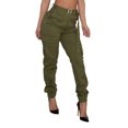 thumbnail image 1 of SUNSIOM Women Autumn Overalls, Solid-Color High Waist Cargo Pants with Pockets, 1 of 5
