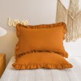 thumbnail image 1 of Move Over Burnt Orange Ruffle Pillow Shams King Ruffled Pattern Rust Boho Pillowcases 100% Washed Microfiber, 1 of 6