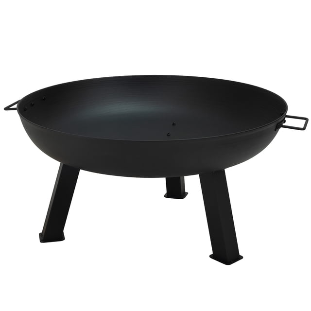 Sunnydaze Outdoor Camping or Backyard Large Round Cast Iron Rustic Fire Pit Bowl - 30" - Black Finish