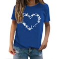 thumbnail image 1 of T-Shirts de la Saint-Valentin pour Femmes, T-Shirts Graphiques Cœur d'Amour, T-Shirts Graphiques Mignons pour Adolescentes, T-Shirts Décontractés Imprimés pour la Saint-Valentin, T-Shirt Col Rond Imprimé, Chandail pour Femmes, 1 of 8