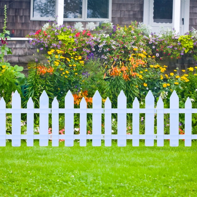 XYAIYT White Plastic Garden Fence Edgings for Lscaping Fall Decorations Holiday Decorations Define Spaces in Lawns Flowerbeds with Modular Design Easy Installation Long Lasting Outdoor Privacy White