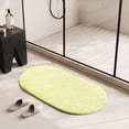 thumbnail image 4 of Maplenight Oval Bathroom Rugs Non Slip Washable 35x24in Soft Absorbent Bath Rugs Quick Dry Anti Mold Shower Rug for Bathroom Floor Tub and Shower Green, 4 of 6