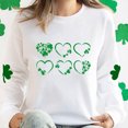 thumbnail image 4 of Tauxra Chandail à Col Rond à Manches Longues pour Femmes, Haut Décontracté à Enfiler avec Imprimé de Trèfle de la Saint-Patrick pour Femmes, Tenues de Fête des Fêtes, Tissu Doux en Polyester Teint au Fil, 4 of 5
