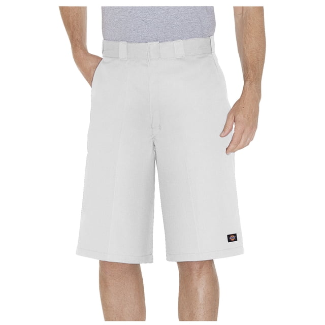 Dickies Mens 13 Loose Fit Multi-Use Pocket Work Shorts, 32, White