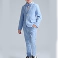 thumbnail image 4 of RXIRUCGD Ensemble Chemise Veste Pantalon Long 4 Pcs Manches Longues Col Rond (Bleu, Taille:130), 4 of 5