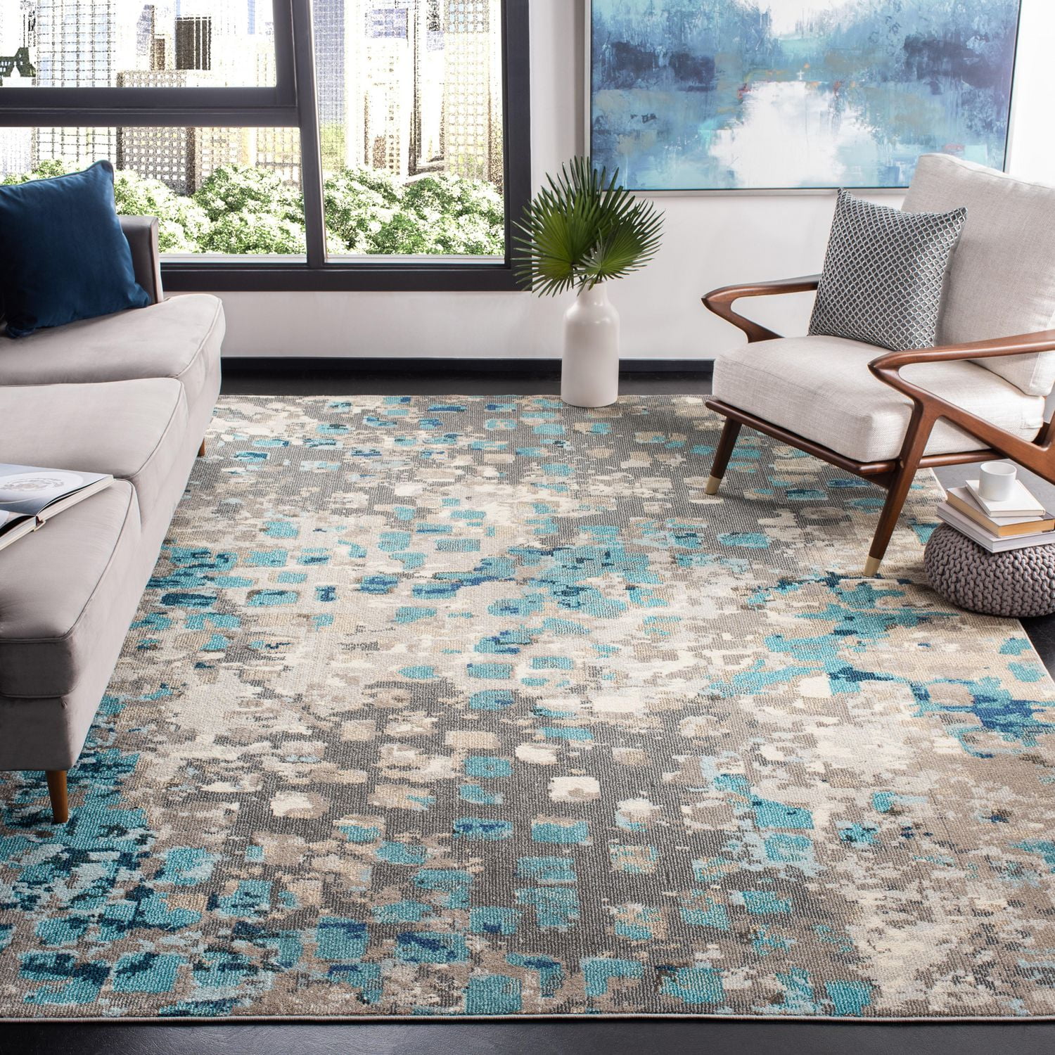SAFAVIEH Madison Candelario Abstract Polka Dots Area Rug