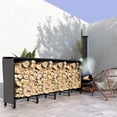 thumbnail image 2 of Outsunny Étagère à Bois de 8 Pi avec Couvercle, Support de Rangement en Bois, Noir, 2 of 10