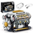 thumbnail image 1 of BseSparklion V8 Engine Building Kit for Adults, Build Your Own MOC Mini V8 Engine Model Toy for Display, Compatible with Lego Car Set, STEM Building Proje, 1 of 8