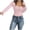 Pink, variant on Timegard Going out Tops for Women Lace Square Neck Slim Crop Tops Casual Comfy Long Sleeve Shirts Fall