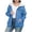 02-Blue, variant on Ecqkame Womens Mens Fleece Hooded Sweatshirts Unisex Sherpa Full Zip Solid Color Long Sleeve Winter Warm Hoodies With Pockets Black XL