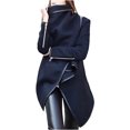thumbnail image 1 of Pompotops Fashion Woman Long Sleeve T-Shirt Autumn Open Front Loose Outerwear Button Solid Blouse Coat Tops, 1 of 1