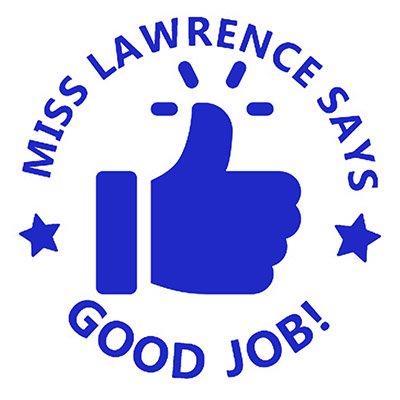 Printtoo Personalized Teachers Stamp Good Job! Teachers Name Self-Inking Rubber Stamp Appreciation Message For School Classroom & Homework Supplies,Blue - 30 x 30 mm