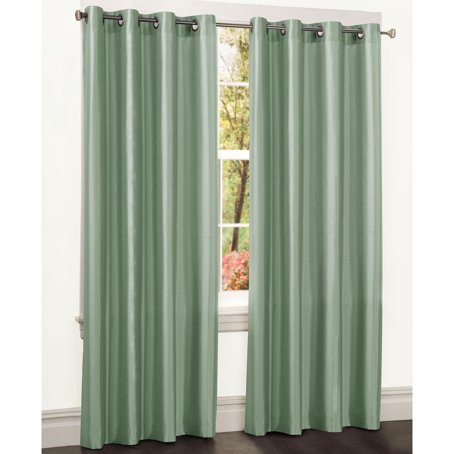 Mainstays Faux Silk Drapery Grommet Window Panel