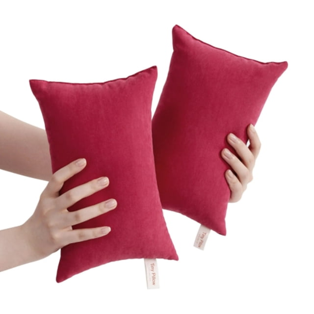 Harpily 2 Pack Microfiber Soft Tiny Pillows Machine Washable Travel Pillows 11 X 7 Red