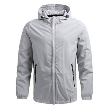 Weiqiqre Men's Lightweight Jackets, Men's Thin Windbreaker Slim Fitting Zipper Pocket Long Sleeved Hooded Sun Protection Suit Outdoor Sprinter Jacket Coat