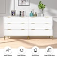 thumbnail image 4 of Eumyviv Chest of Drawers with Gold Handles Mid Century Modern 3-Drawer Storage Dresser for Bedroom Living Room, White H0074, 4 of 9