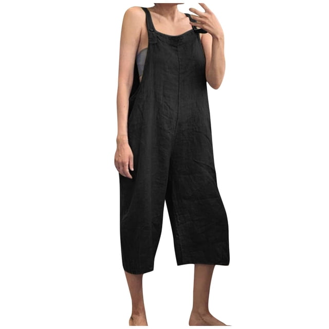 Pompotops Fashion Womens Ethnic Style Solid Cold Shoulder Suspender Cami Pants Jumpsuit