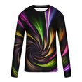 thumbnail image 4 of cllios Tee T-Shirt Graphique pour Hommes Grande Taille et Très Grande Taille T-Shirt Imprimé à Lignes Optiques 3D T-Shirt Léger à Manches Longues T-Shirt Décontracté à Col Rond Chandail d'Entraînement T-Shirts Moulants pour Hommes Tee, 4 of 5