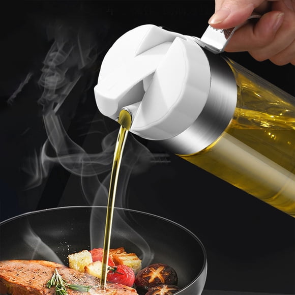 Chmadoxn Olive Oil Dispenser Bottle Leakproof Glass Oil Container With Non-Slip Handle Automatic Cap And Stopper Oil Dispenser Bottle For Kitchen 450ML Dispenser Bottle