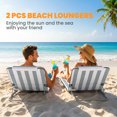 thumbnail image 4 of Outsunny 2 Pcs Folding Beach Lounge Chair w/ Pillow, Light Grey, 4 of 10