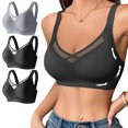 thumbnail image 1 of Kyusrd Plus Size Cut-Off Seamless Bra For Women'S 3Pcs Supportive Full Coverage Wireless Bralette Bra Adjustable Shoulder Straps Bra Soild Color Everyday Athletic Sport Bra, 1 of 9