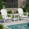 thumbnail image 4 of Outdoor Side Table, HIPS Adirondack Small Double Layer Table, Waterproof Square Outside Table, Balcony Modern End Tables for Patio, Pool, Beach, Porch, Deck, Indoor or Outdoor Use, White, 4 of 7