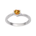 thumbnail image 1 of 925 Sterling Silver Citrine 4MM Heart Shape Dainty Women Ring, 1 of 2