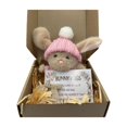 thumbnail image 2 of Fiudx Mini Cute Easter Gift Easter with Knitted Hat and Velvet Soft Pocket Emotional Support with Gift Box and Card, 2 of 4