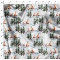 thumbnail image 4 of Soimoi White Georgette Viscose Fabric Fox & Pine Tree Print Fabric by the Yard 42 Inch Wide, 4 of 5