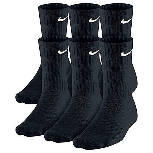 NIKE Dri-Fit Classic Cushioned Crew Socks Large, Black White White