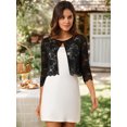thumbnail image 3 of INSPIRE CHIC Cardigan Boléro Court en Dentelle Florale Intégrale de Loisirs pour Femmes, 3 of 6