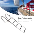 thumbnail image 3 of Ladder 4 Step Boat Pontoon Ladder 316 Stainless Steel Anti Slip Folding Telescoping Deck Ladder with Pedal Hand Railing for Swimming Pool Marine, 3 of 7