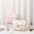 thumbnail image 3 of Riforla Cute Lunch Box for Women Quilted Lunch Tote Bag Floral Women Lunch Tote with Front Pocket Lunch Box Container Cooler Bag for Work Lunch Bag Pink 27X19X1.5cm, 3 of 3