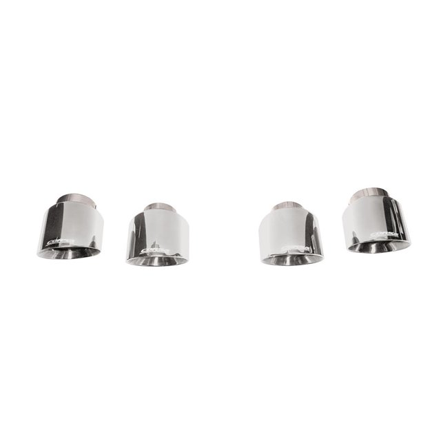 Convient pour Chevrolet Corvette Performance 2020-2024 Embout de Tuyau d'Échappement 21109 Pro Series; pour Utilisation avec les Silencieux Corsa; Sortie Quad 4-1/2 Pouces; Acier Inoxydable Poli; Bord Coupé à Barre Droite; Ensemble de 2
