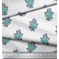thumbnail image 2 of Soimoi Rayon Fabric Leaves & Floral Block Printed Fabric 1 Yard 42 Inch Wide, 2 of 3