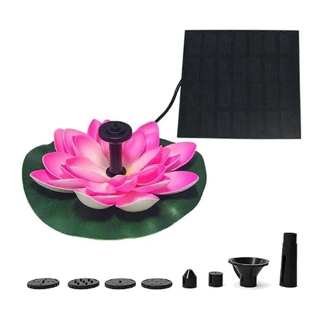 Outdoor Bird Bath Fountains Solar Power Floating Garden(Pink)_Perfect Gift