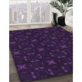 thumbnail image 3 of Ahgly Tapis d'Intérieur Lavable en Machine Carré Transitionnel Violet Profond, 8 Pieds Carré, 3 of 7