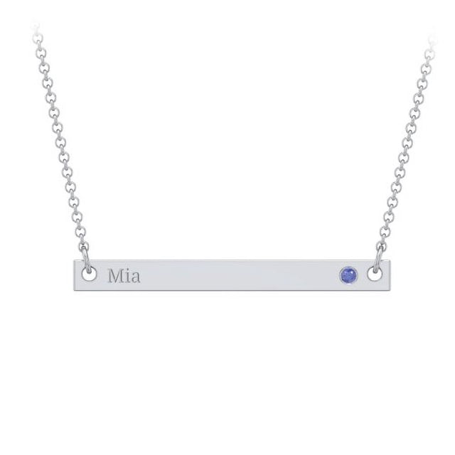 Pendentif Barre Gravable avec Pierre de Naissance