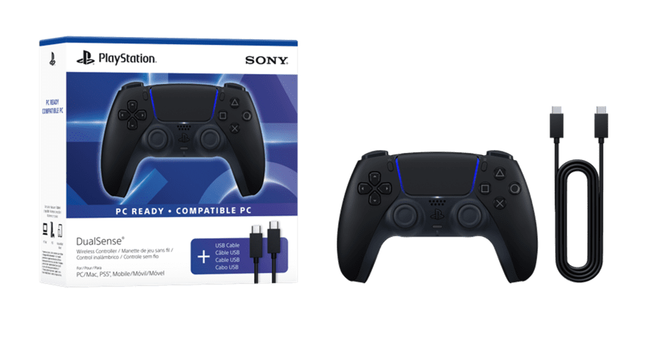 DualSense® Wireless Controller – Midnight Black + USB Cable for PC