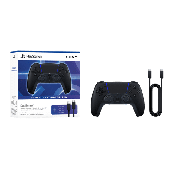 DualSense® Wireless Controller – Midnight Black + USB Cable for PC