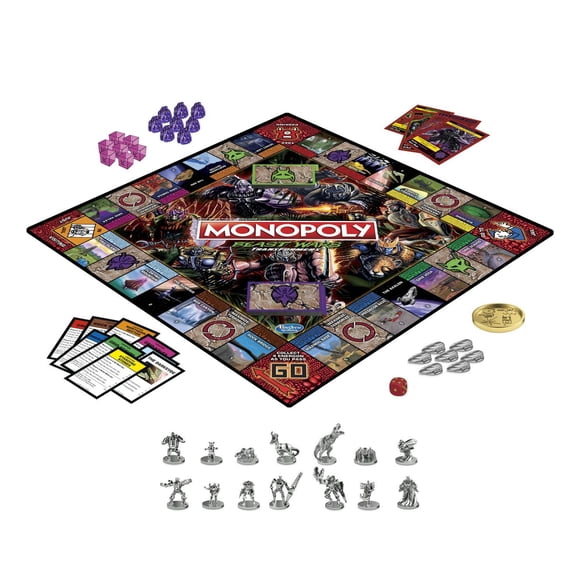 Monopoly: Transformers Beast Wars Edition Board Game for Kids Ages 8 and Up, Game for 2-6 Players, Secure Energon, Play in Robot Mode or Alt Mode