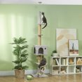 thumbnail image 2 of PawHut Floor to Ceiling Cat Tree 89"-104" Adjustable Height, Light Grey, 2 of 10