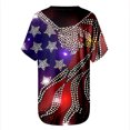 thumbnail image 4 of Débardeurs d'Été Grande Taille pour Femmes Col Ras du Cou T-Shirts Imprimés Manches Courtes T-Shirt Blouse Hauts Amples T-Shirt Col en V Femmes en Liquidation, 4 of 5