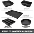 thumbnail image 2 of Granitestone Black 5 Piece Even Heating Warp Resistant Nonstick Bakeware Set Dishwasher Safe Oven Safe Baking Pans, 2 of 9
