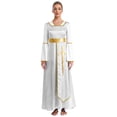 thumbnail image 1 of YUUMIN Robe Maxi Ample Longueur Cheville pour Femmes, Tunique Superposée de Danse de Louange, Robe de Culte Liturgique Blanche 4TG, 1 of 7