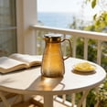 thumbnail image 2 of Pc Plastic Pitcher with Steel Lid and Strainer Hammered Texture Cold Water Jug 1.0L for Iced Tea Juice, 2 of 7