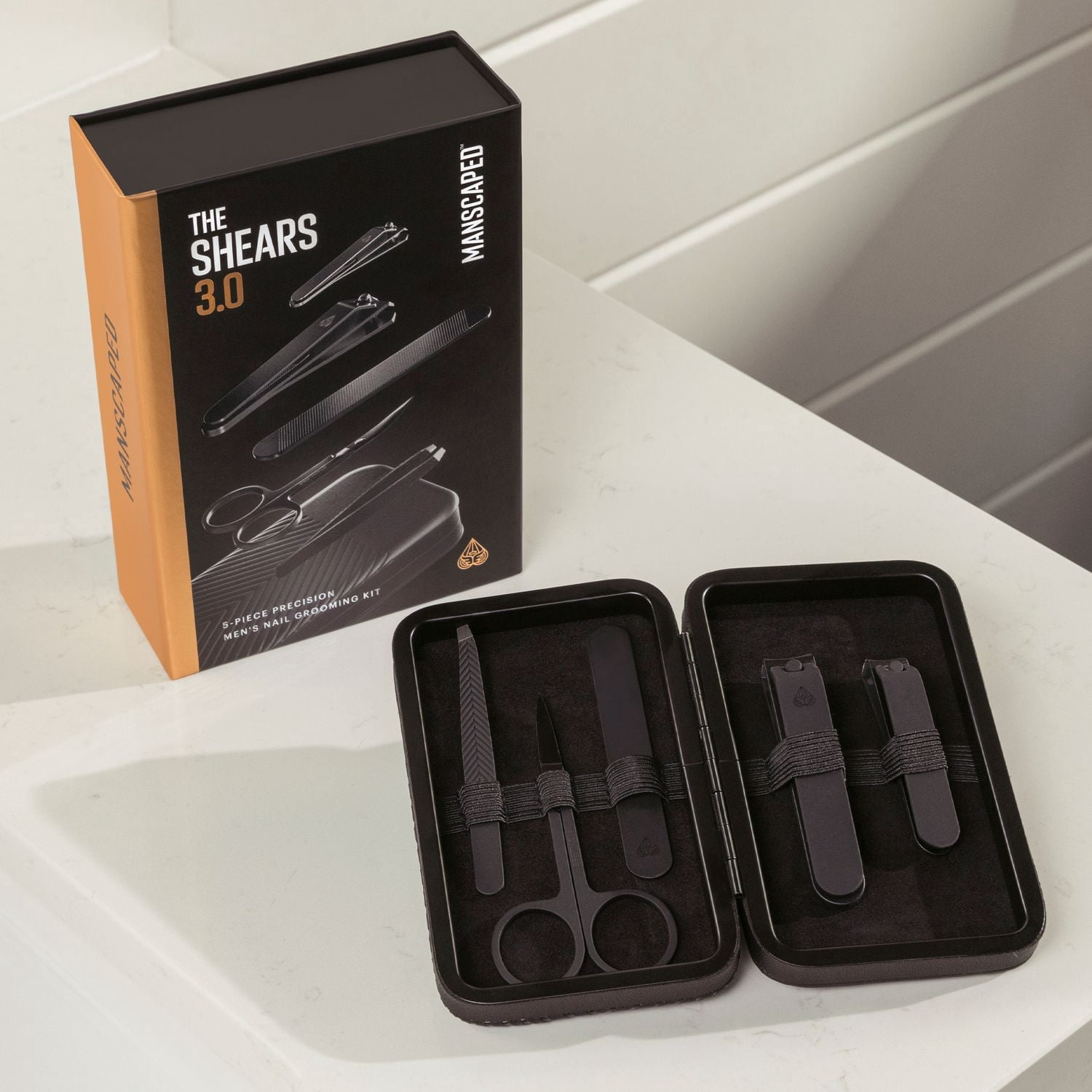 MANSCAPED® The Shears 3.0 - Precision Men’s Nail Grooming Travel Kit, Stainless Steel Manicure Set