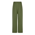 thumbnail image 3 of LSLJS Women's Spring and Solid Color Casual Stretch Waist Pocket Wide Leg Pants, 3 of 6