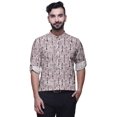 thumbnail image 4 of BESTMAN Mandarin Men CollarShirtsRegular Fit Printed Mens Short Kurta Shirt, 4 of 6